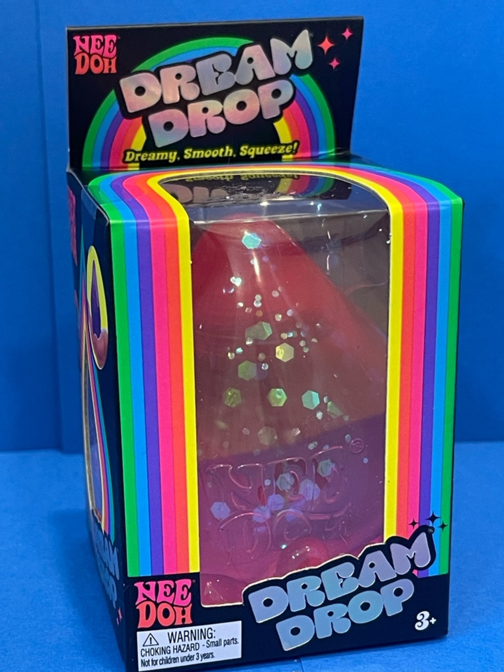NeeDoh Dream Drop Squeeze Toy - Pink with Iridescent Glitter VIRAL RARE NEE DOH